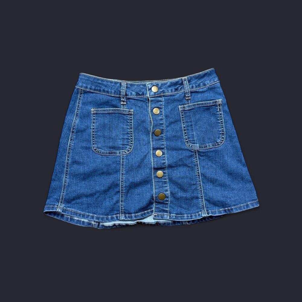 Mini stretch denim skirt